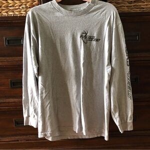 Racks & Reels gray long sleeve graphic tee in size L